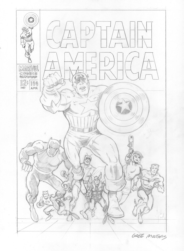 Captain America 100 recreation-pencil