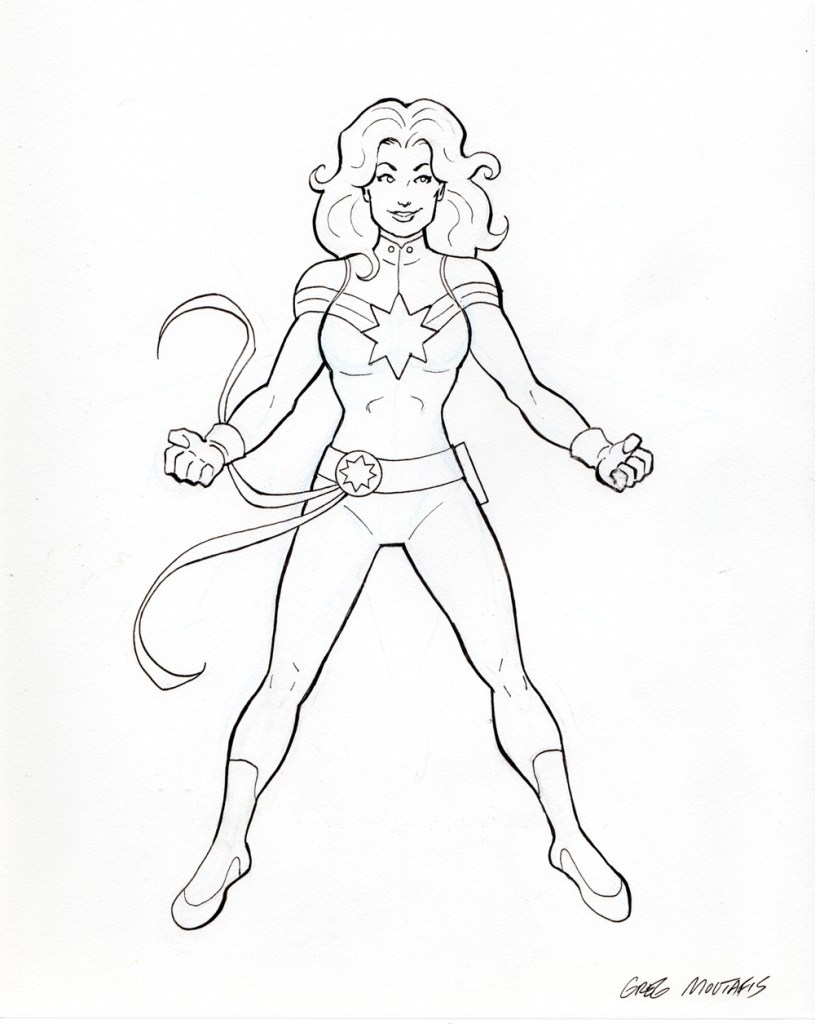 Captain Marvel ink